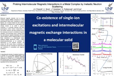 Probing Intermolecular Magnetic Interactions in a Metal Complex by Inelastic Neutron Scattering poster